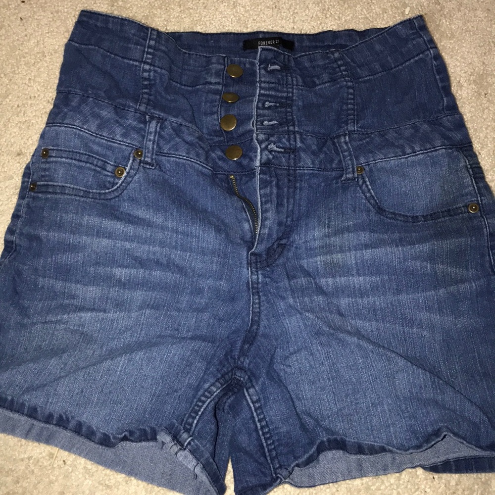 High waited jean shorts